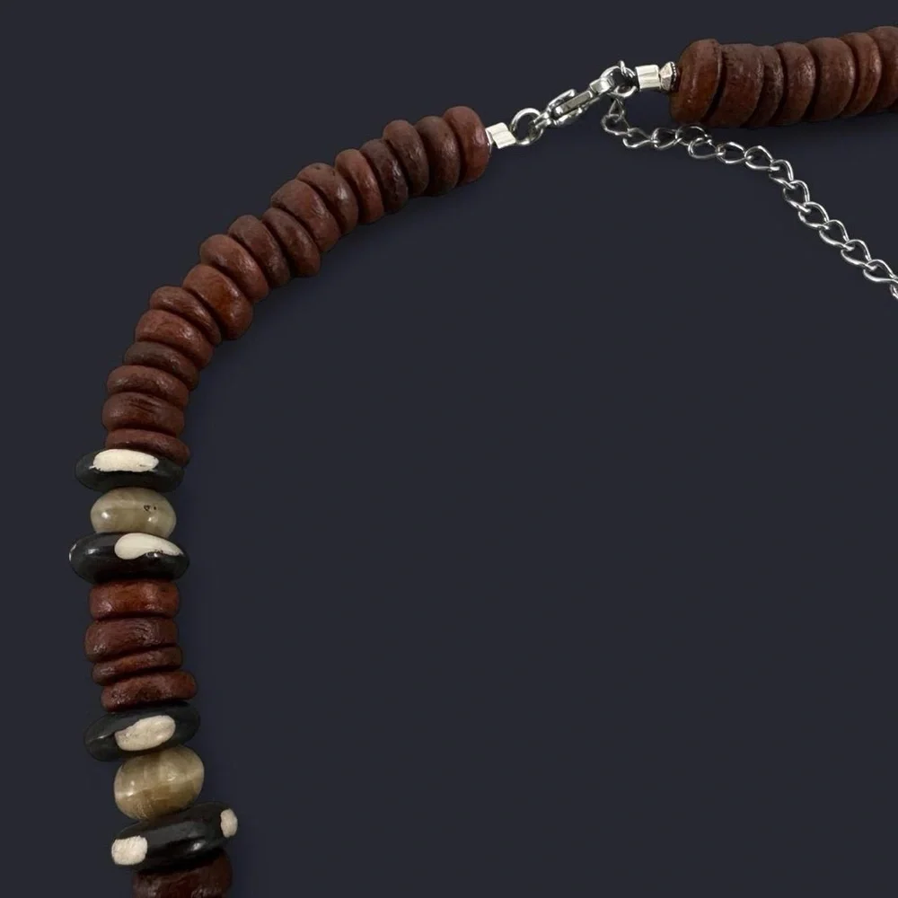 Rustic Boho Beaded Necklace